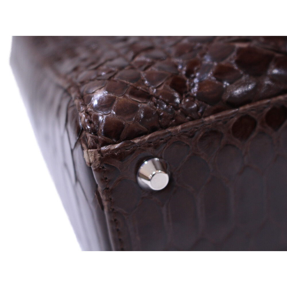 Christian Dior Lady Dior python leather Dark Brown Black handbag Compact bag - Picture 5 of 7